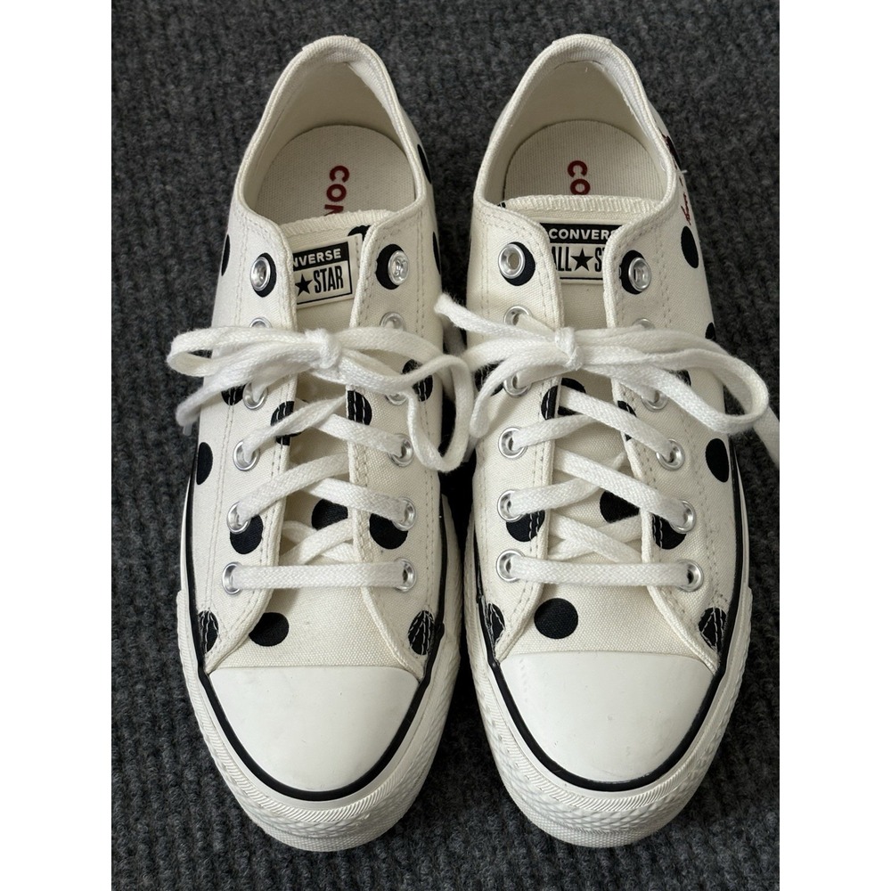 Chuck Taylor All Star Lift Platform Polka Dots White A10689C sz 9.5 (runs big)